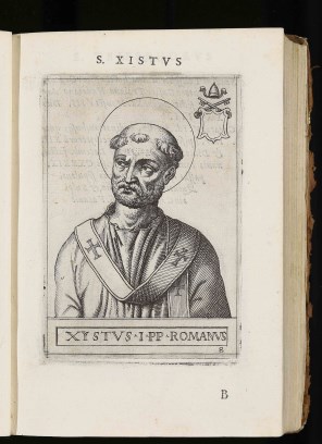 교황 성 식스토 1세_by Giovanni Battista de Cavalieri_in the Municipal Library of Trento in Trento_Italy.jpg